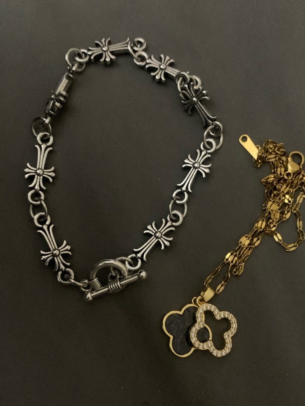 Sterling-Style Cross Link Bracelet in Silver